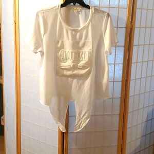 White Short-Sleeved 100% Cotton Front-Tie Shirt